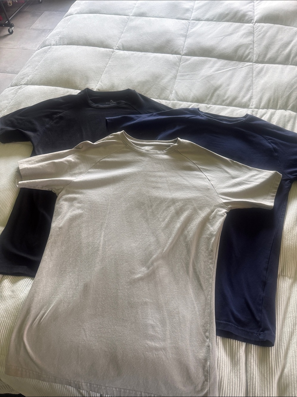 Tailored athlete -Neutral Crew Neck Tee Trio - White, Navy, Black-Bundle!